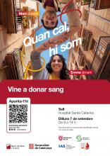Cartell reclam de campanya amb el lloc i les hores de la donació
