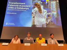 Jaume Heredia. Gerent de la Regió Sanitària Girona. Jorge Morales. Director mèdic del Sistema d’Emergències Mèdiques (SEM). Patrícia Ortiz. Cap de Servei de Medicina Intensiva Hospital Trueta (ICS) - Hospital Santa Caterina (IAS). Germán Sierra. Coordinador de la UCIM de l’Hospital de Palamós (FHP-SSIBE).