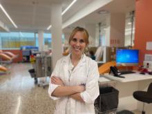 Júlia Figueras a l'Hospital de Dia de l'Hospital Santa Caterina