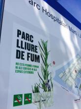 Nova senyalística "lliure de fums" al Parc Hospitalari