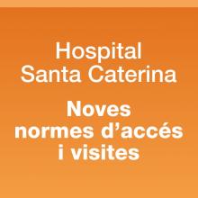 Cartell amb l'anunci de la nova normativa d'horaris i visites